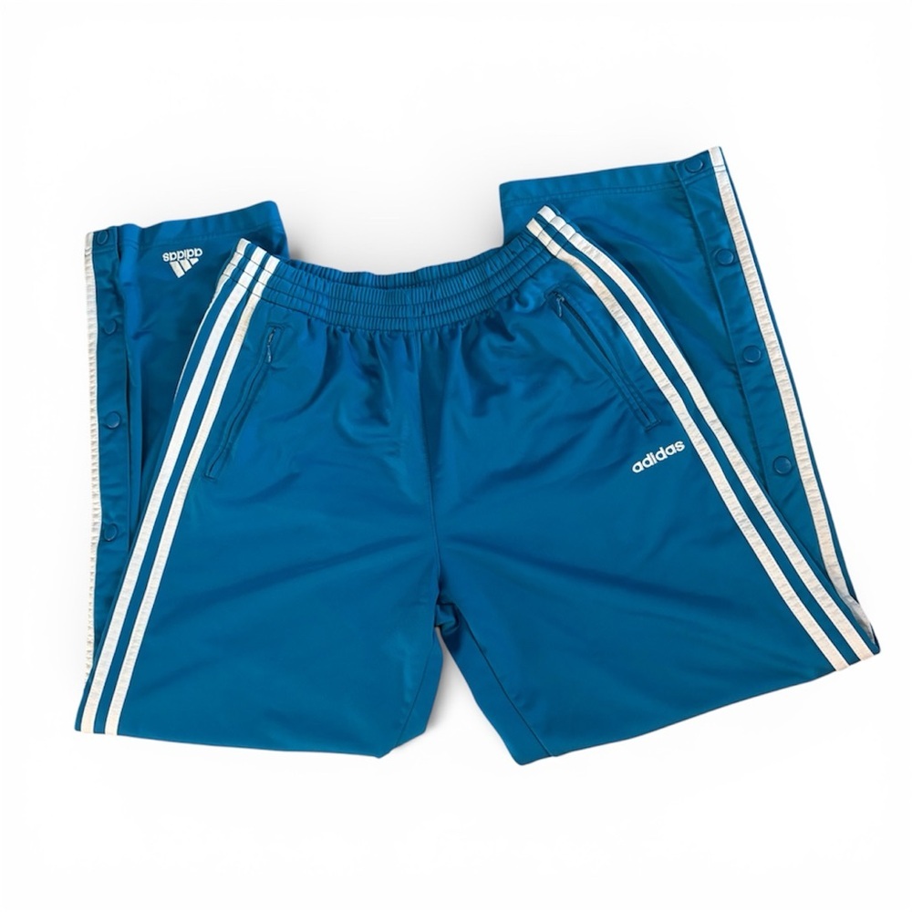 Adidas Stripe Logo Snap Tearaway Warm-Up Sweatpants